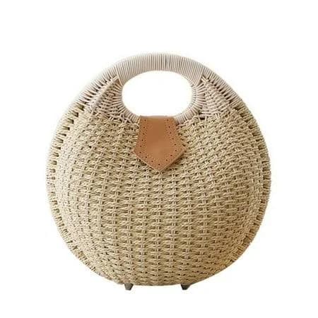 Handmade Wicker S Shape Straw Bag
