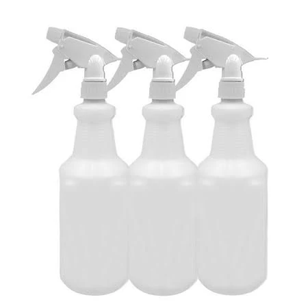 EZPRO USA 32 oz Empty Plastic Spray Bottle for Cleaning Solutions Measurements (4 Pack)