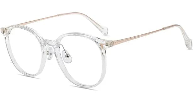 Firmoo Clear Round Prescription Glasses Metal Frame TM32000