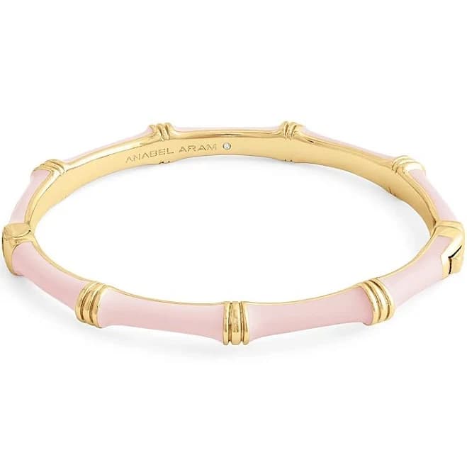 Anabel Aram Bamboo Enameled Hinged Bangle
