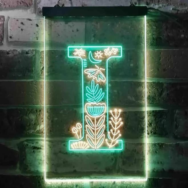 ADVPRO Letter I Initial Monogram Family Name Dual-Color LED Neon Sign