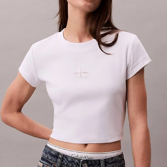 Calvin Klein Women's Monologo Baby Tee