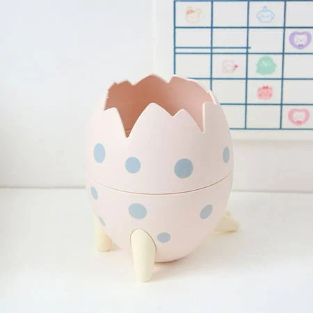 Zourih Cute Dinosaur Egg Pen Holder,Kawaii Desk organizer for Pens Makeup Brushes and Stationery,Large Capacity Storage Container Office Decoration