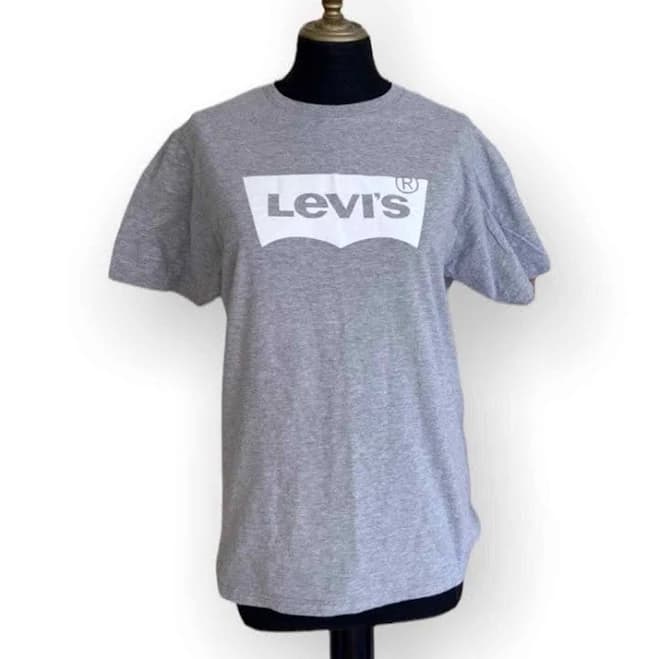 Levi’s Grey And White Logo Short Sleeve Tee Shirt Size Medium