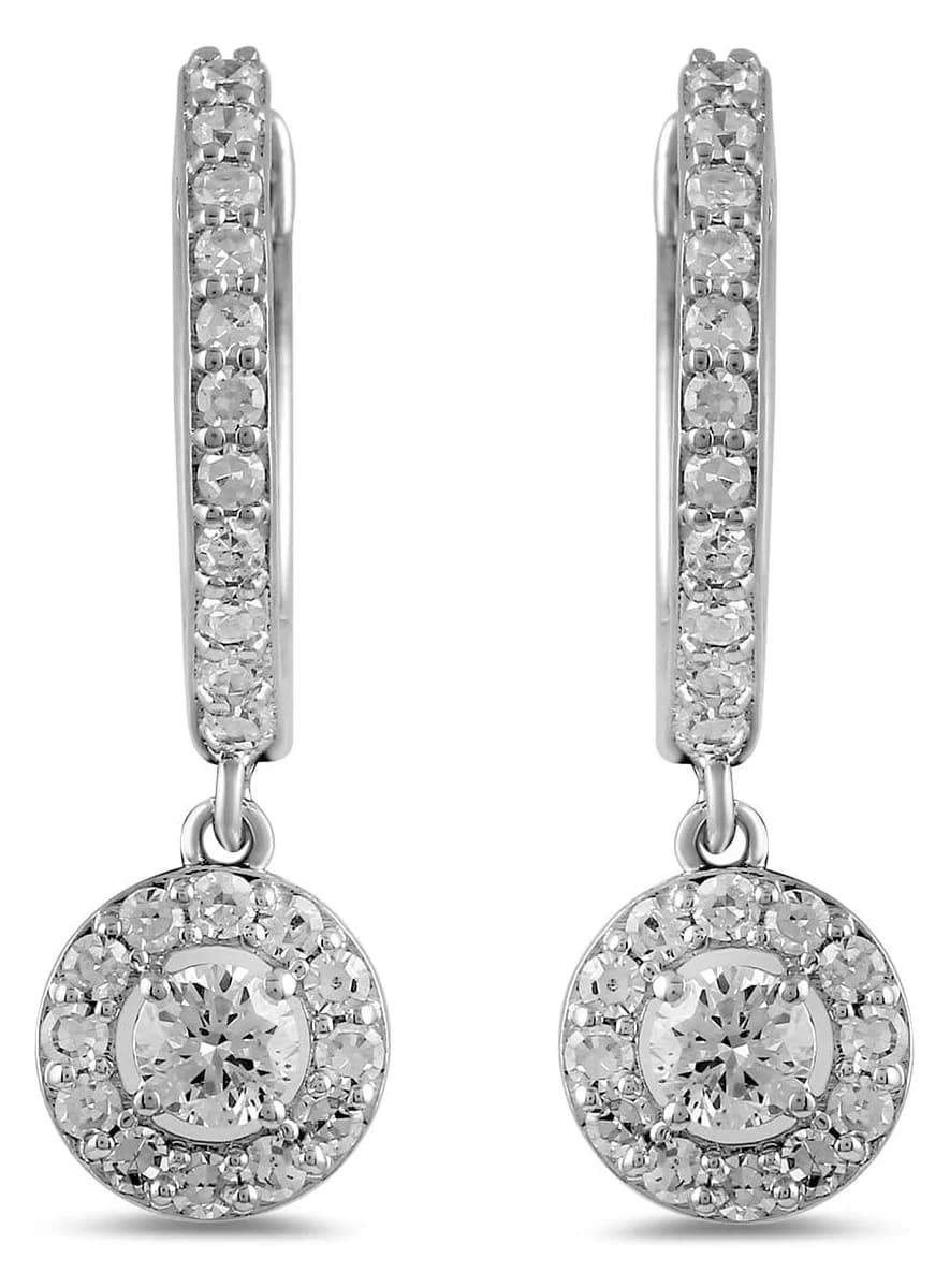 Brilliance Fine Jewelry Sterling Silver 1/2Ct Lab Grown Diamond Drop Earrings