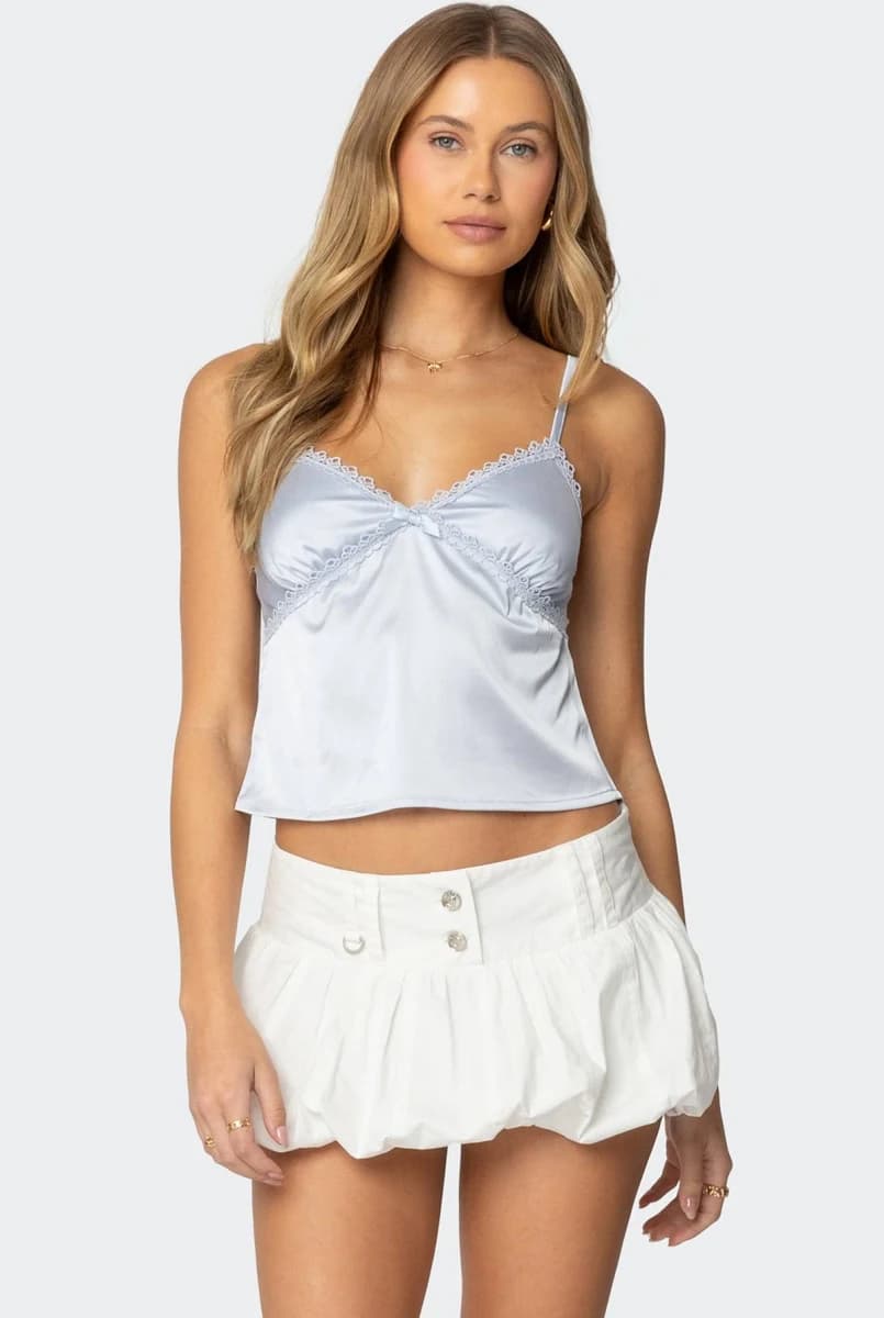 Edikted Women's Imani Satin Tank Top