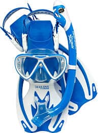 Cressi Rocks Pro Dry Set Snorkel Mask Fin Set for Kids Unisex-Youth, Blue/White, L/XL-34/38 : Amazon.com.be: Sports & Outdoors