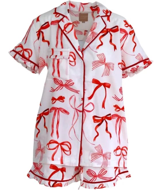 Carolina Benoit Matching Bow Pajama Set