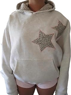 Women's Graphic Hoodie Star Oversized Y2k Leopard Print Hooded Sweatshirt Casual Pullover Cheetah Unisex Streetwear