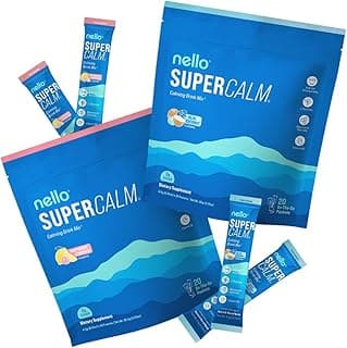 Supercalm Drink Mix - Blue Coconut and Raspberry Lemonade KSM 66, Magnesium Glycinate & L-Theanine Supplement - Focus and Relaxation Support (2 x 20 Travel Packets)