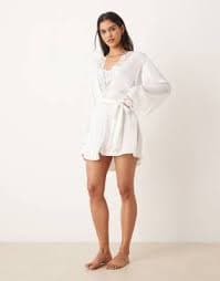 Kat The Label Sidney robe in ivory | ASOS