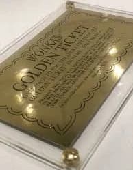 Willy wonka golden ticket display