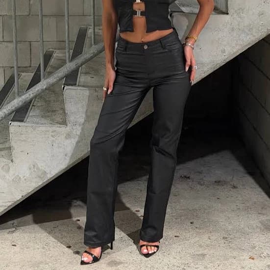 Windsor Walking The Walk Faux Leather Straight Leg Pants