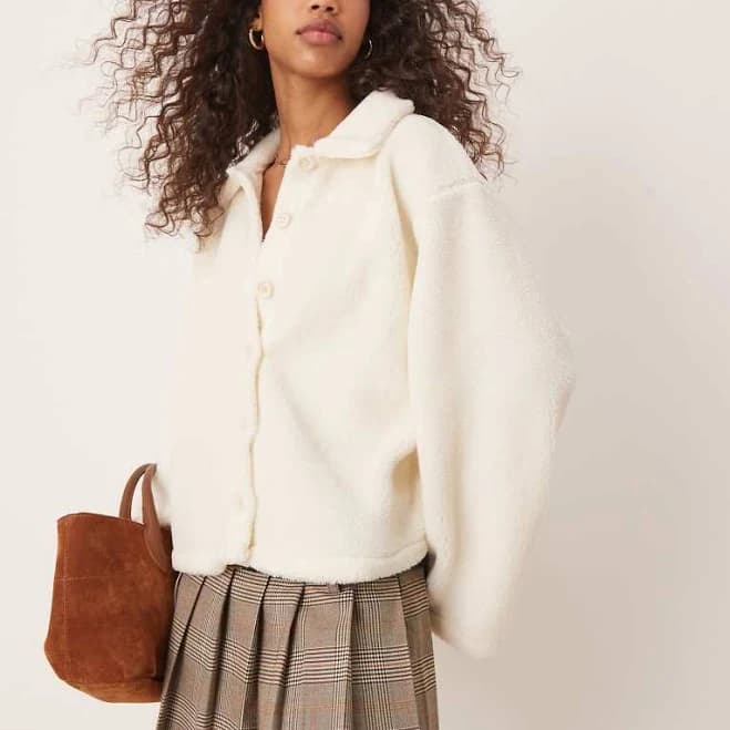 ASOS Long Sleeve Borg Fleece Cardigan