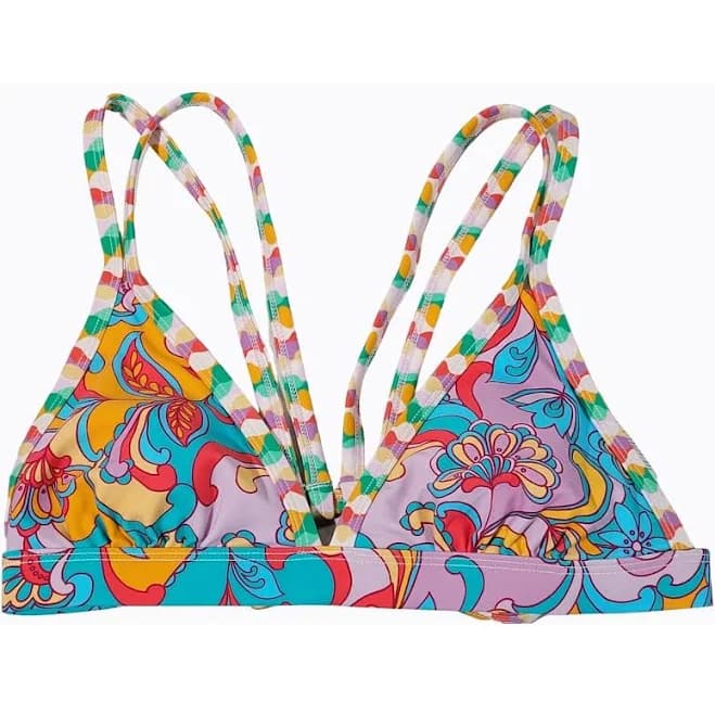 Cupshe Womens Colorful Floral Triangle Bikini Top Multicolor Straps