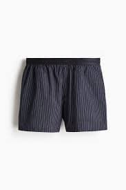 COOLMAX® Pajama T-Shirt and Shorts - Navy blue/striped - Men | H&M US