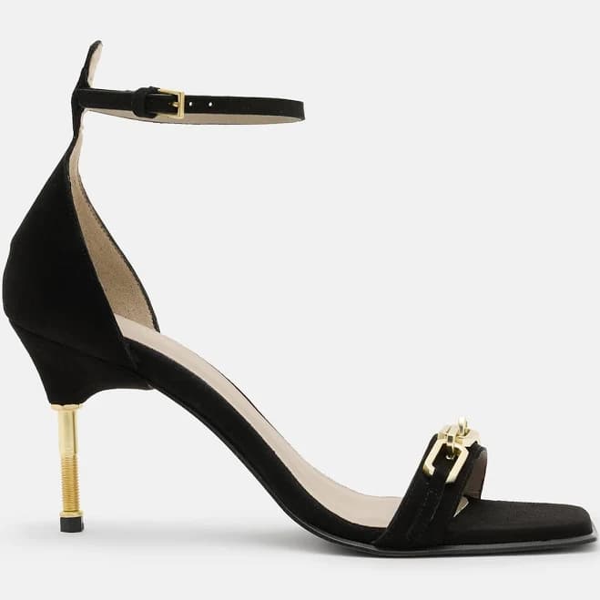 Allsaints Women's Bridget Leather Chain Heel Sandals