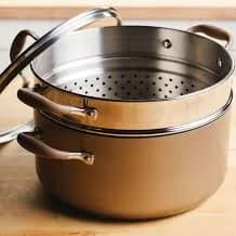 Anolon Advanced Home Hard Anodized Nonstick Wide Stockpot with Steamer Insert Set