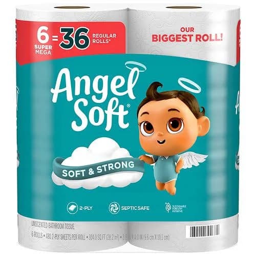 Angel Soft Mega XL Rolls Toilet Paper