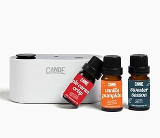 CE CRAFT Waterless Travel Diffuser Gift Set - Rechargeable Diffuser for Aromatherapy - Includes 3 Fragrance Oils - Fragrance Dispenser for Office and Home - Fall, White