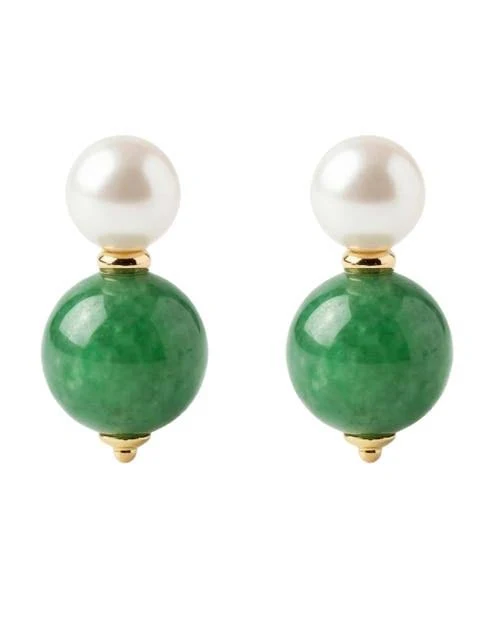 Pearl Jade Stone Drop Earrings