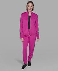 KARL LAGERFELD PARIS Women's Logo Tape Jogger and Zip Up Jacket - Macy's