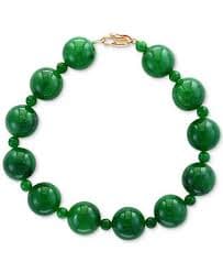 EFFY Collection EFFY® Dyed Green Jade (4 & 10mm) Bracelet - Macy's