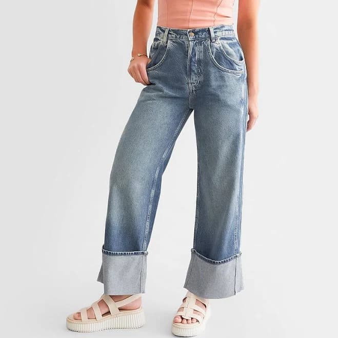 Free People Women's Final Countdown Mid rise Jeans