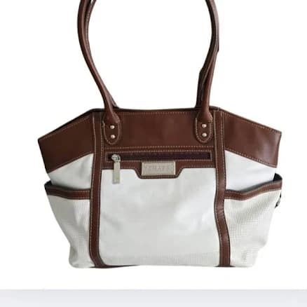 Chaps Faux Leather Tote Purse