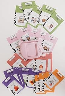 Bilingual Flashcard Reader, English Vietnamese Southern Accent, Educational Learning Speech Development Toy with 200+ Cards (Pink)