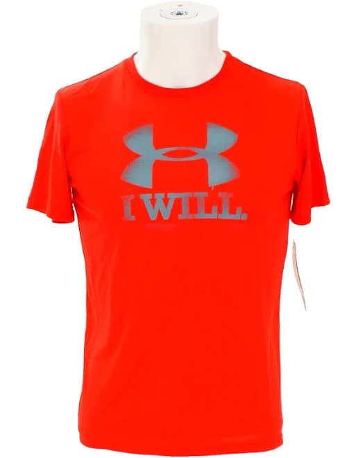 Under Armour Youth Boy's L Red Vintage Splatter Logo Short Sleeve