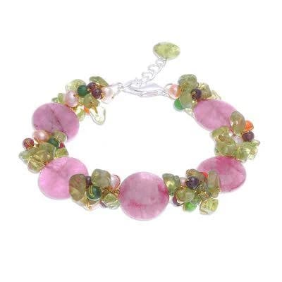 Multigem Beaded Quartz Bracelet