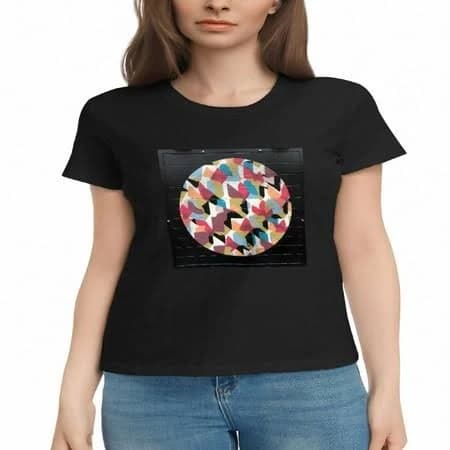 Women's Colorful Geometric Cotton T-Shirt
