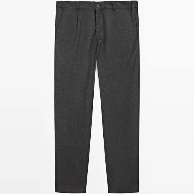 Massimo Dutti Tessuto Quadrettato Straight Fit Pantaloni