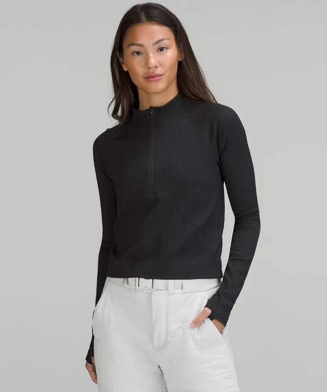 Lululemon Rest Less Cropped Half Zip Sweatshirt