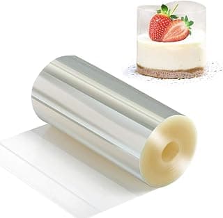 Cake Collars 4 x 394inch, Acetate Rolls, Clear Cake Strips, Transparent Cake Rolls, Mousse Cake Acetate Sheets for Chocolate Mousse Baking, Cake Decorating