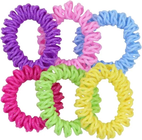 Kenz Laurenz Pastel Spiral Hair Ties (6 Pack)