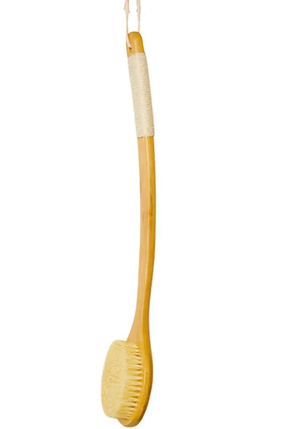 Bamboo Dry Brush with Curved Handle