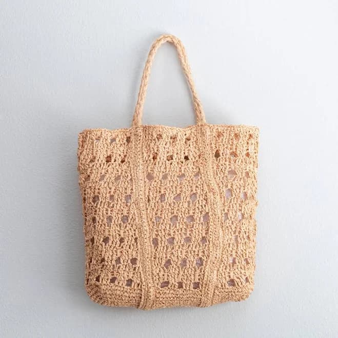 Elena Women's Large Woven Straw Tote