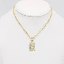 14K Jesus Pendant Two Tones With Rope Chain Yellow Gold – Alex Diamond Jewelry