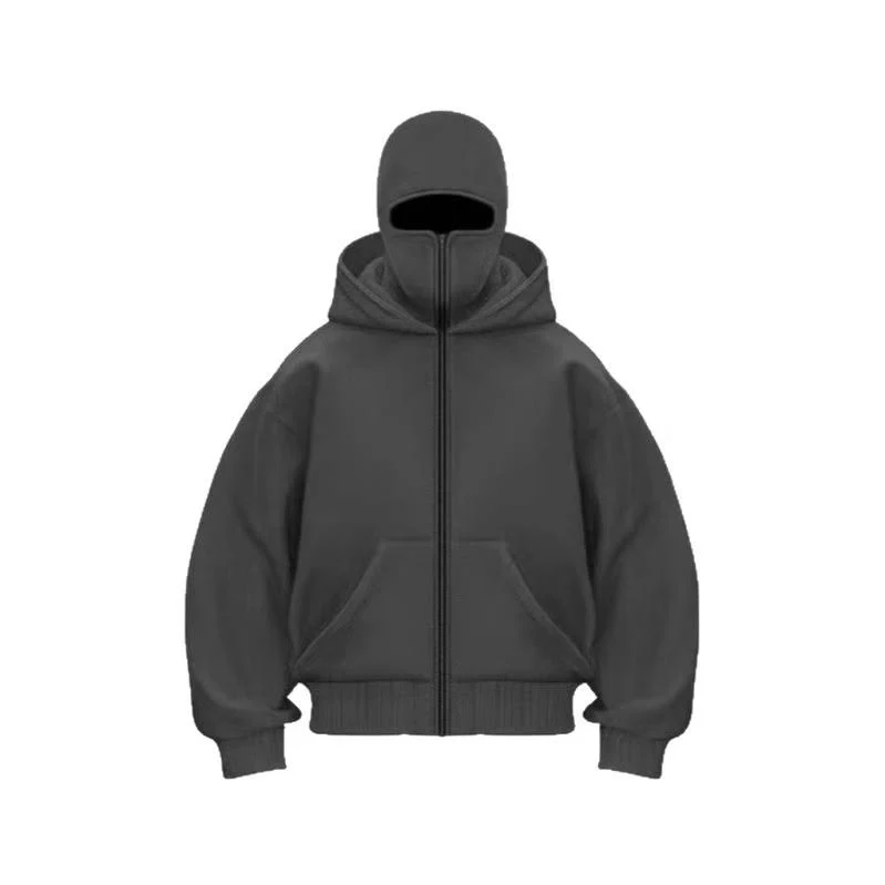 2-in-1 Unisex Zip-Up Hoodie with Face Mask