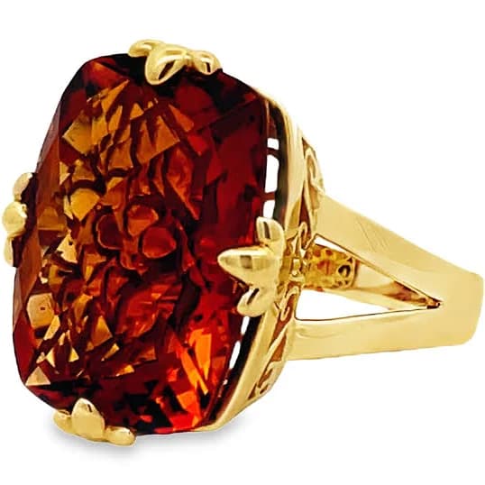 Yellow Gold Citrine Gem Ring
