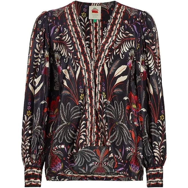 FARM Rio Women's Classic Garden Mirror-Embellished Blouse