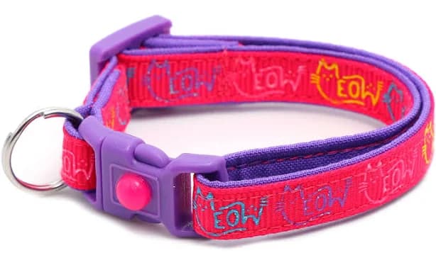 Colorful Meow Breakaway Cat Collar