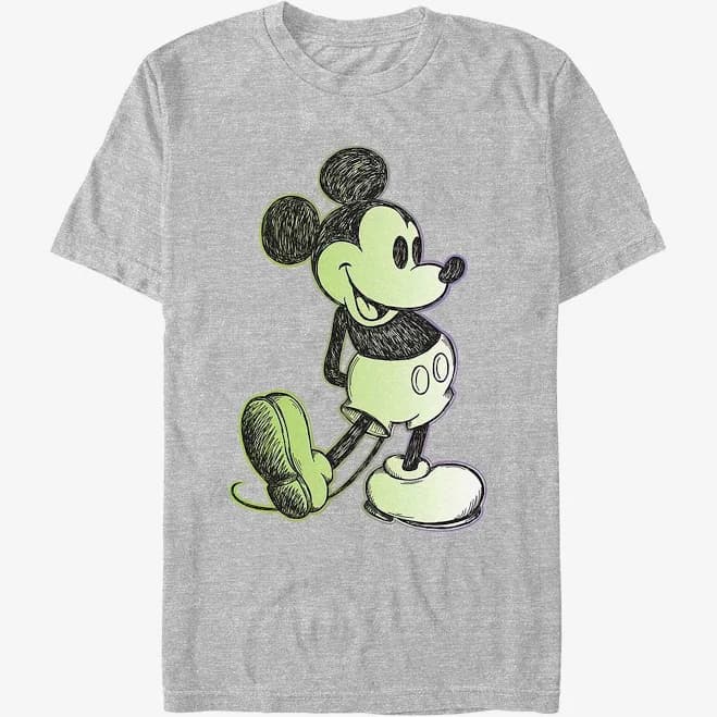 Disney Mickey Mouse Mickey Sketch Graphic T-Shirt - Grey - Mens Extra Small