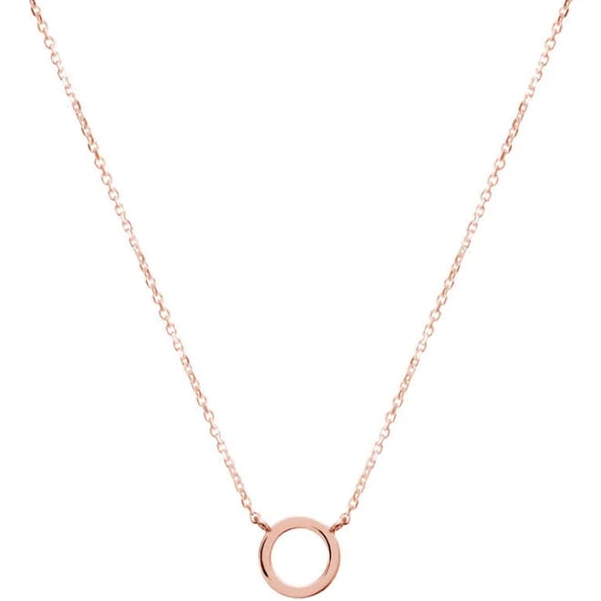 Circle Charm Necklace in Solid Gold