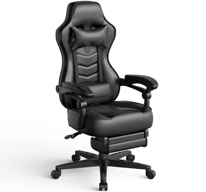 Adults Ergonomic Racing Style High Back Computer Chair with Footrest Headrest and Lumbar Support KISO INC Upholstery