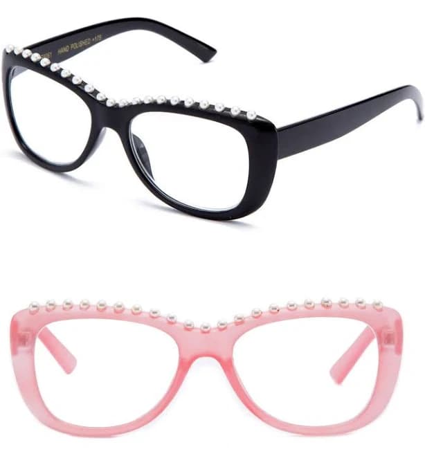 Reading Glasses With Pearls Beads Fashion Frame Various Strengths