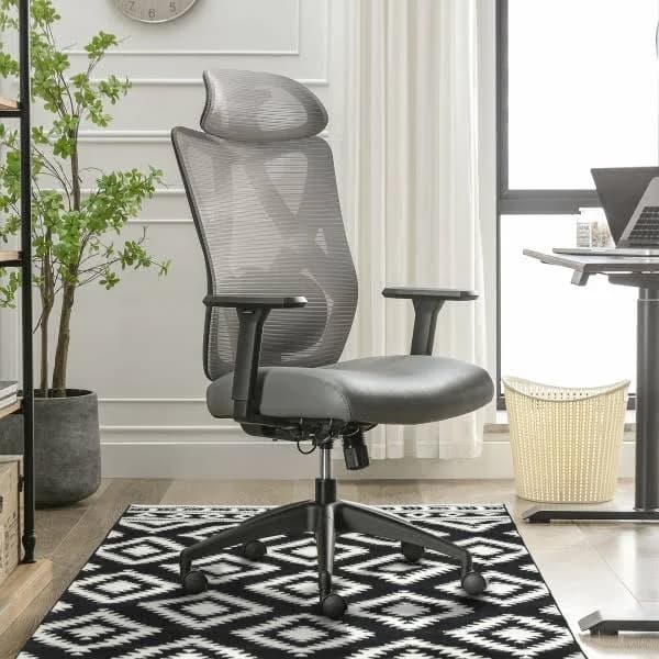 Serta SitTrue Ridgefield Ergonomic Mesh/Vegan Leather High-Back Task Office Chair