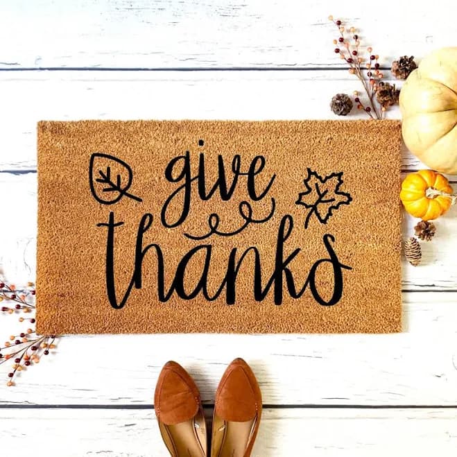 Give Thanks Fall Doormat 16x24" Small